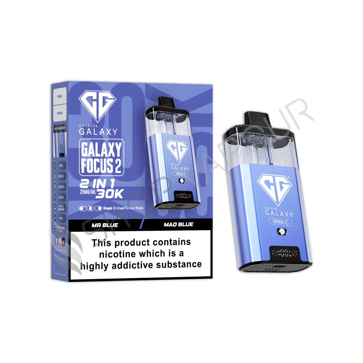 Crystal Galaxy Focus 2 30K Prefilled Pod Kit - Mr Blue Mad Blue