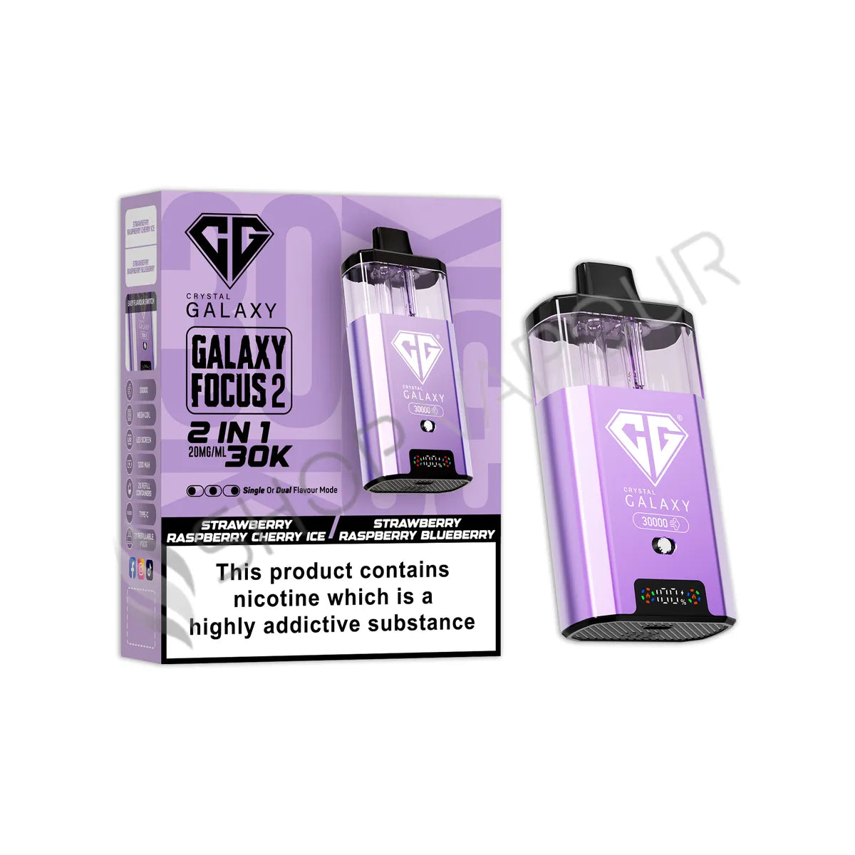 Crystal Galaxy Focus 2 30K Prefilled Pod Kit - Strawberry Raspberry Cherry Ice Strawberry Raspberry Blueberry