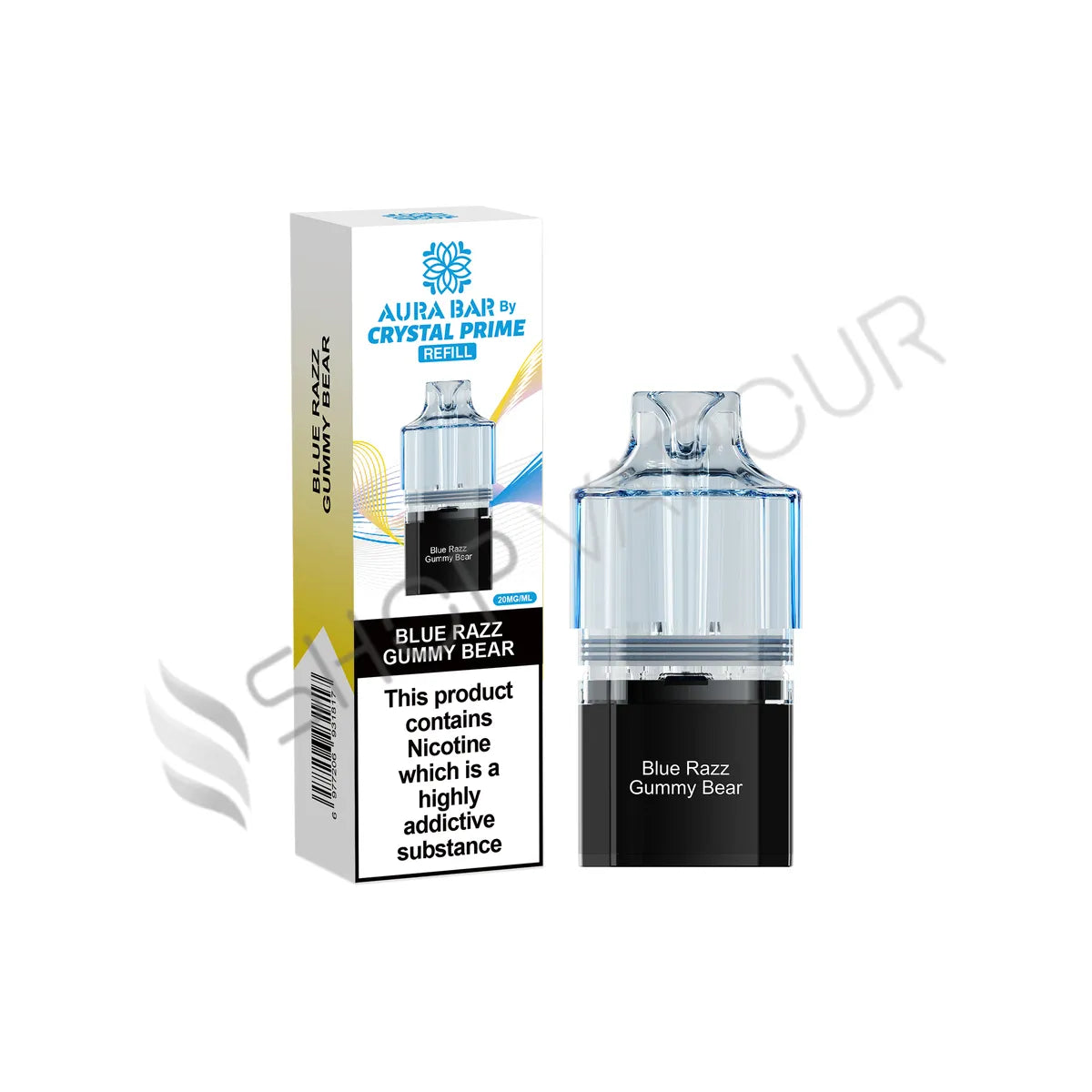 Blue Razz Gummy Bear Aura Bar 10K Prefilled Pod & Refill by Crystal Prime