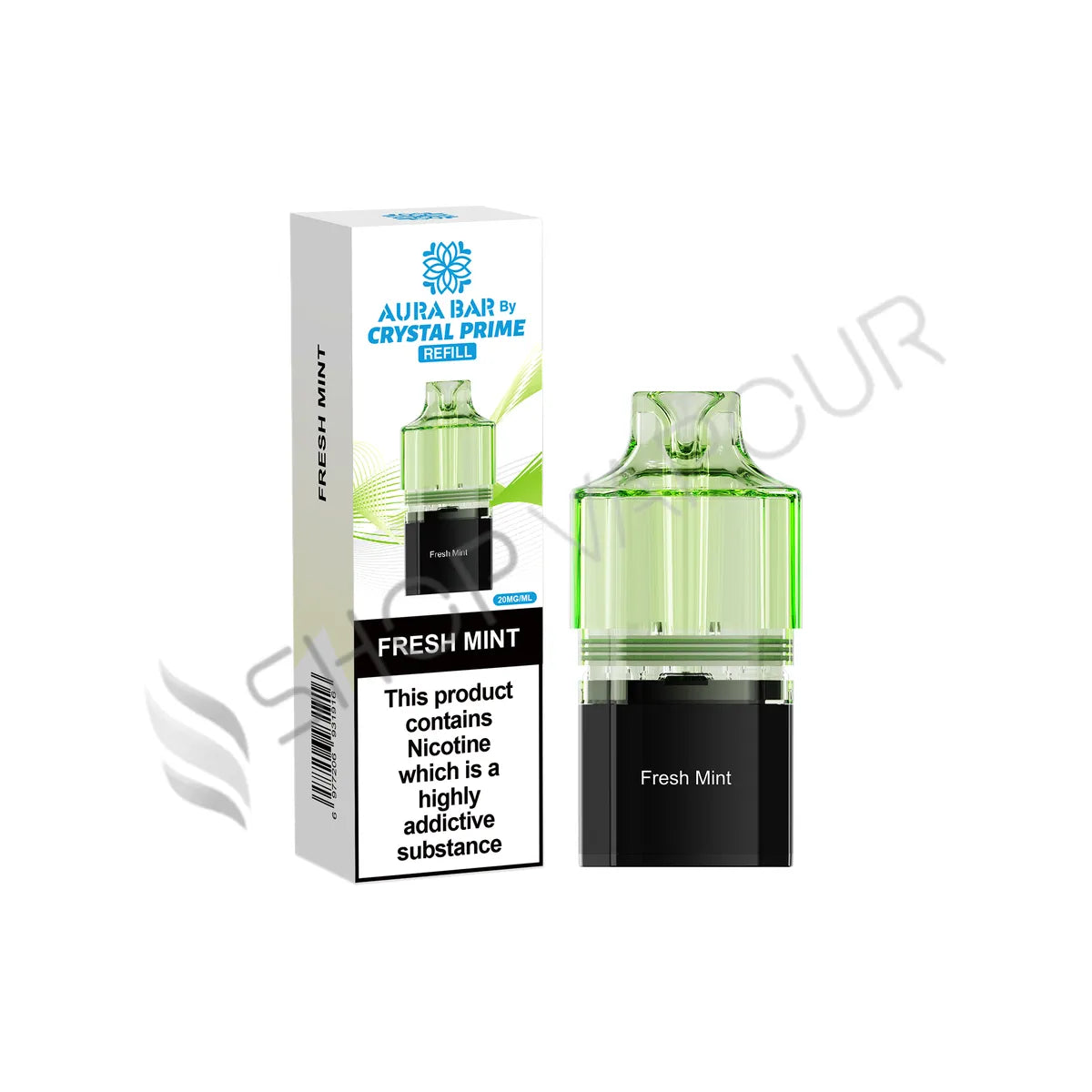Fresh Mint Aura Bar 10K Prefilled Pod & Refill by Crystal Prime