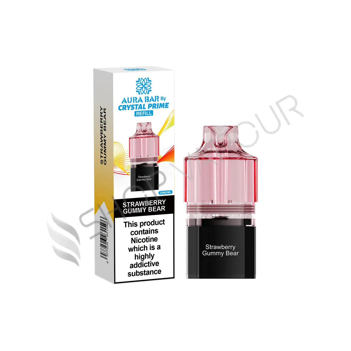 Strawberry Gummy Bear Aura Bar 10K Prefilled Pod & Refill by Crystal Prime
