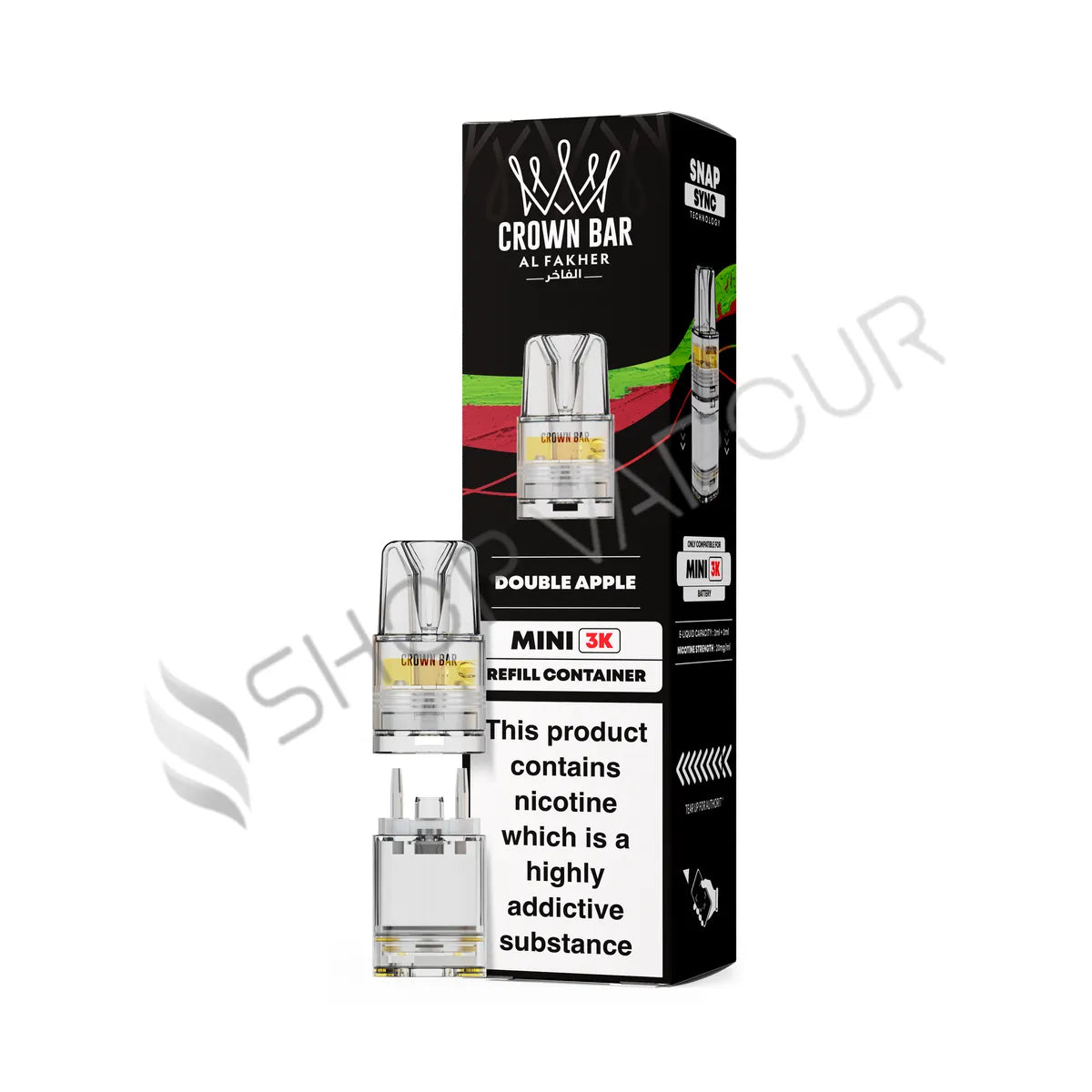 Double Apple Crown Bar Mini 3K Prefilled Pod & Refill by Al Fakher