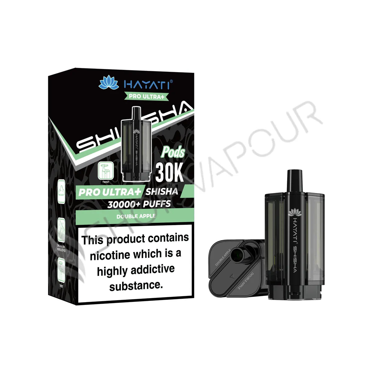 Double Apple Pro Ultra Plus Shisha 30K Prefilled Pod & Refill by Hayati