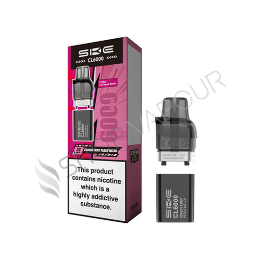Dragon Fruit Peach Melon CL6000 Prefilled Pod & Refill by SKE Crystal