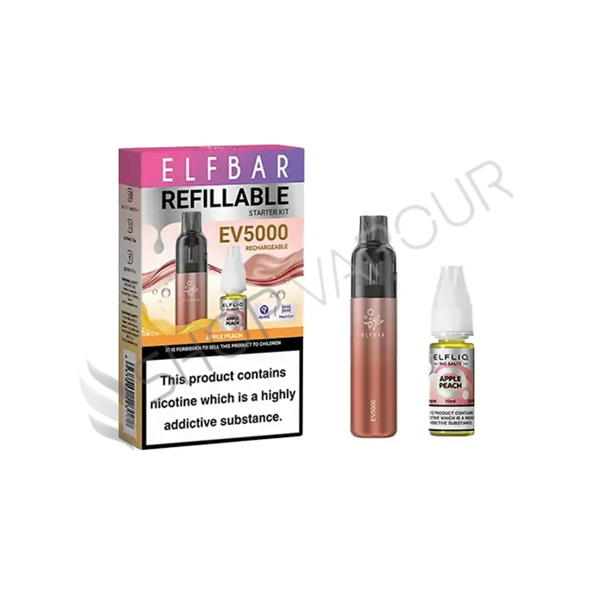 Elf Bar EV5000 Disposable Vape Kit – Pack of 10 (Includes Box of 10 Deliciu Nic Salts)