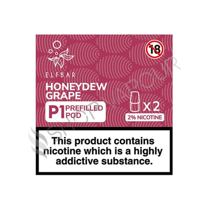 Elf Bar Mate P1 Prefilled Vape Pods - Honeydew Grape