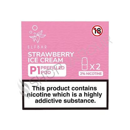 Elf Bar Mate P1 Prefilled Vape Pods - Strawberry Ice Cream
