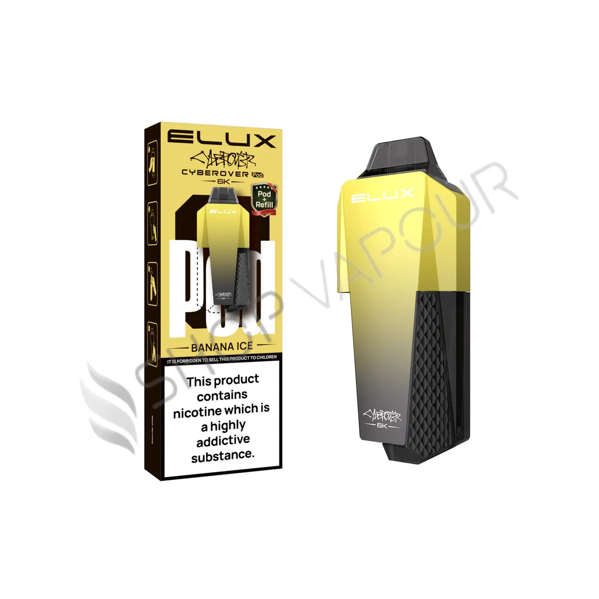 Banana Ice Cyberover 6K Prefilled Pod & Refill by Elux