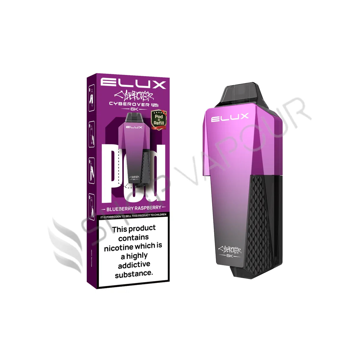 Blueberry Raspberry Cyberover 6K Prefilled Pod & Refill by Elux