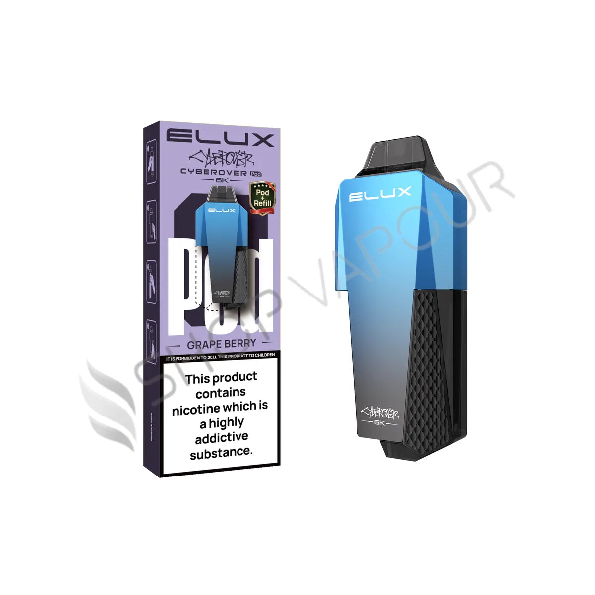 Grape Berry Cyberover 6K Prefilled Pod & Refill by Elux