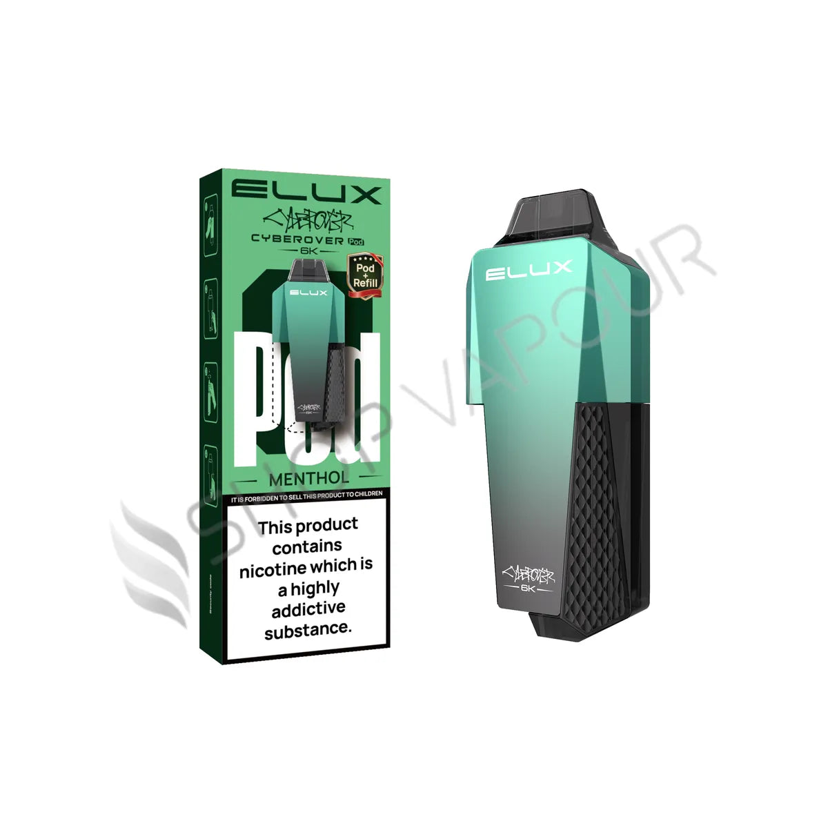 Menthol Cyberover 6K Prefilled Pod & Refill by Elux
