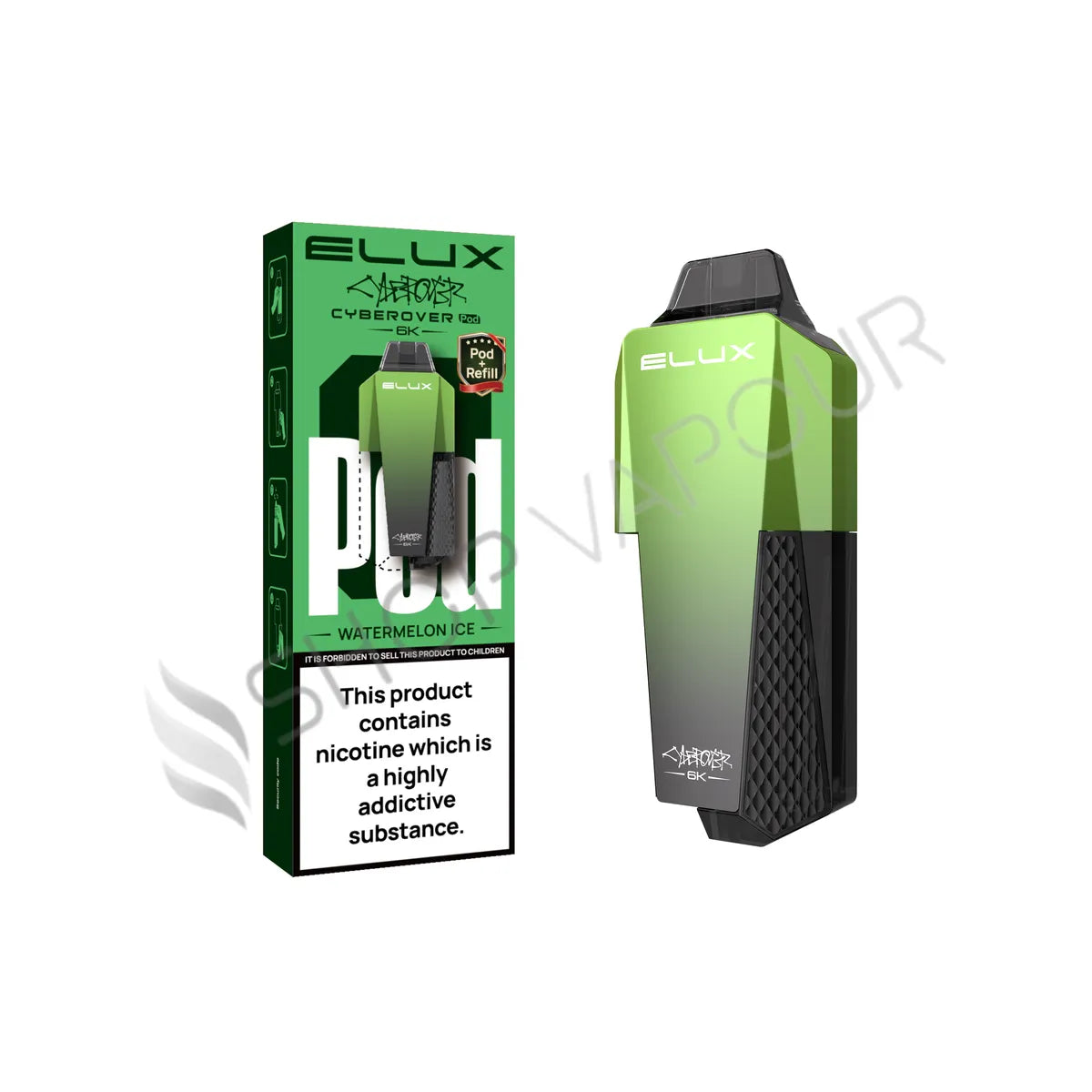 Watermelon Ice Cyberover 6K Prefilled Pod & Refill by Elux