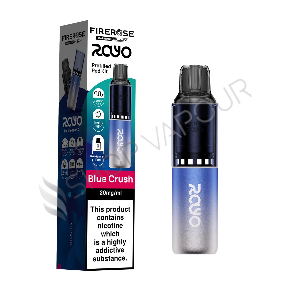 Firerose Rayo 600 Prefilled Pod Kit - Blue Crush