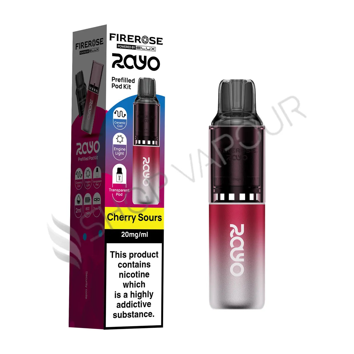 Firerose Rayo 600 Prefilled Pod Kit - Cherry Sours