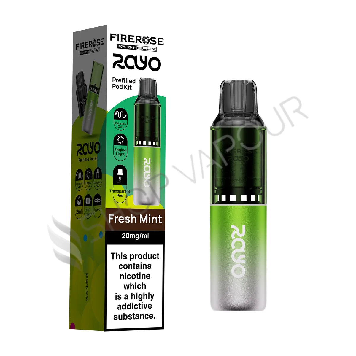 Firerose Rayo 600 Prefilled Pod Kit - Fresh Mint