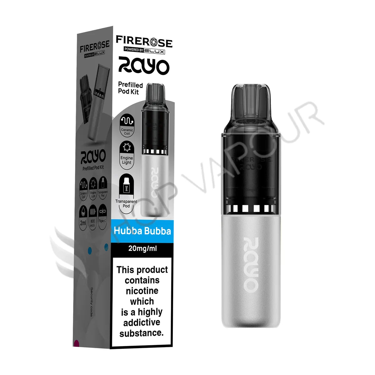 Firerose Rayo 600 Prefilled Pod Kit - Hubba Bubba
