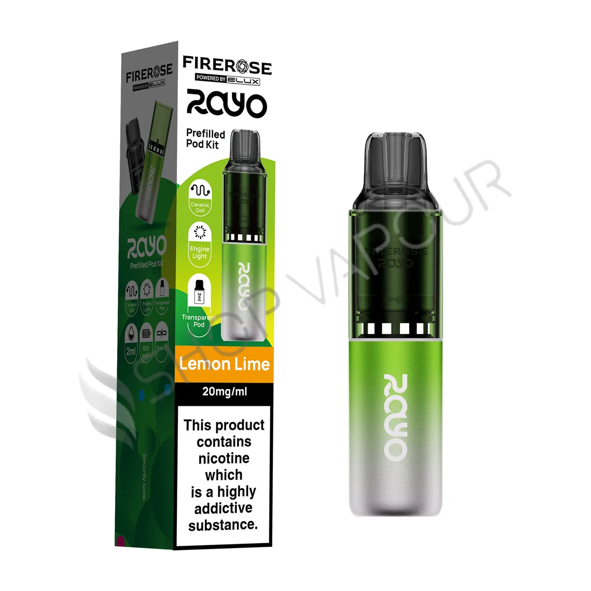 Firerose Rayo 600 Prefilled Pod Kit - Lemon Lime