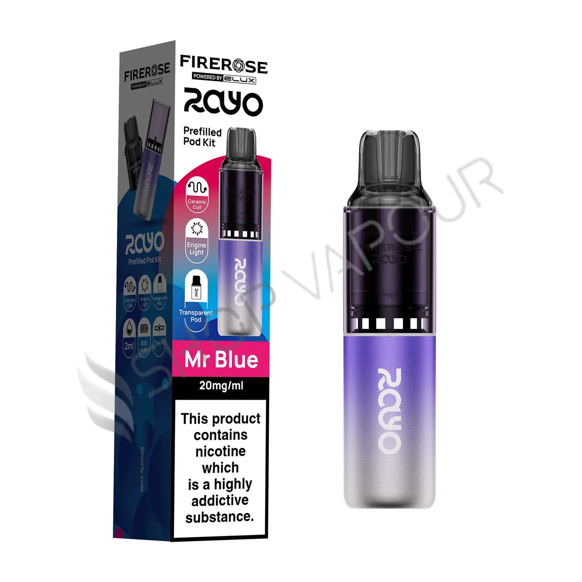 Firerose Rayo 600 Prefilled Pod Kit - Mr Blue