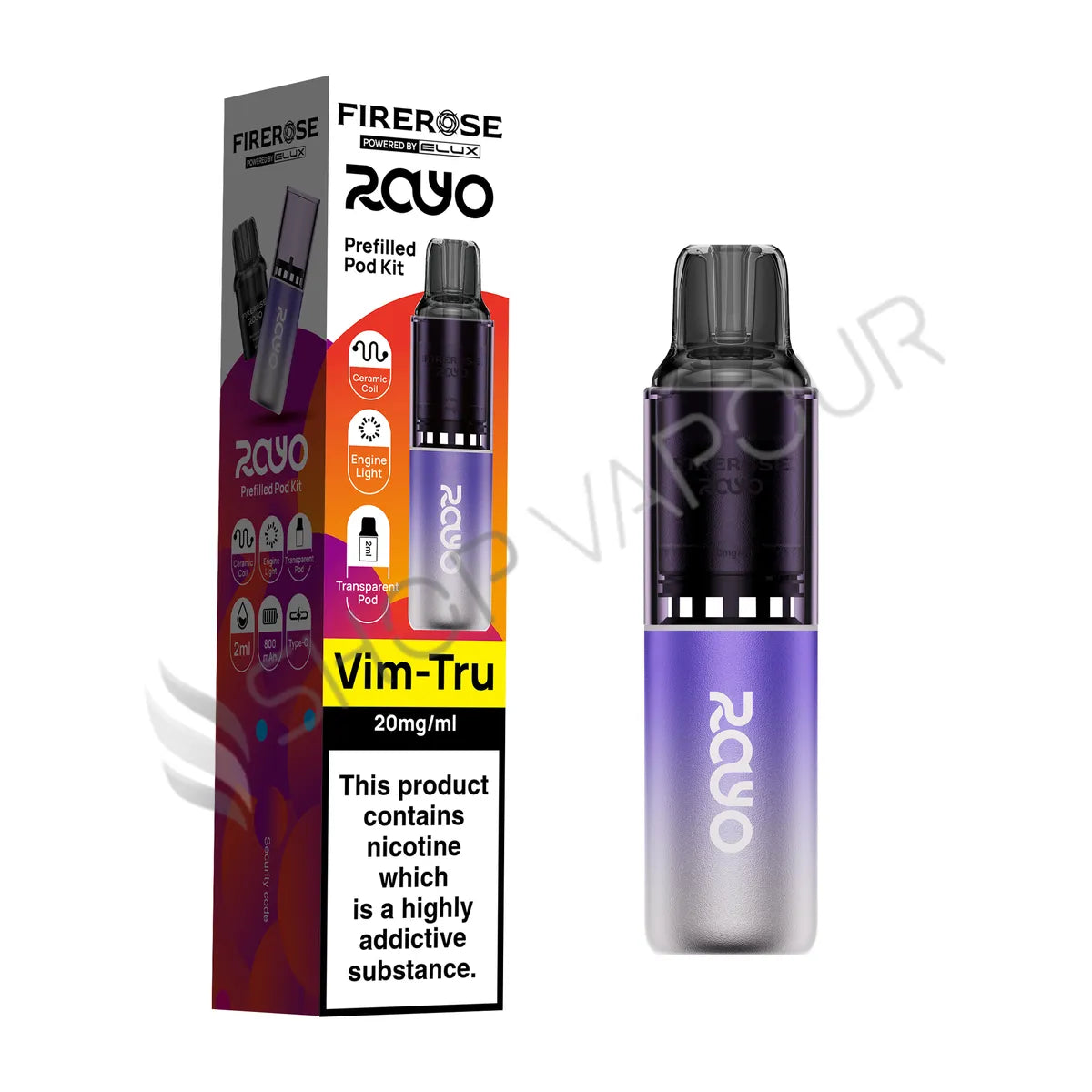 Firerose Rayo 600 Prefilled Pod Kit - Vim Tru