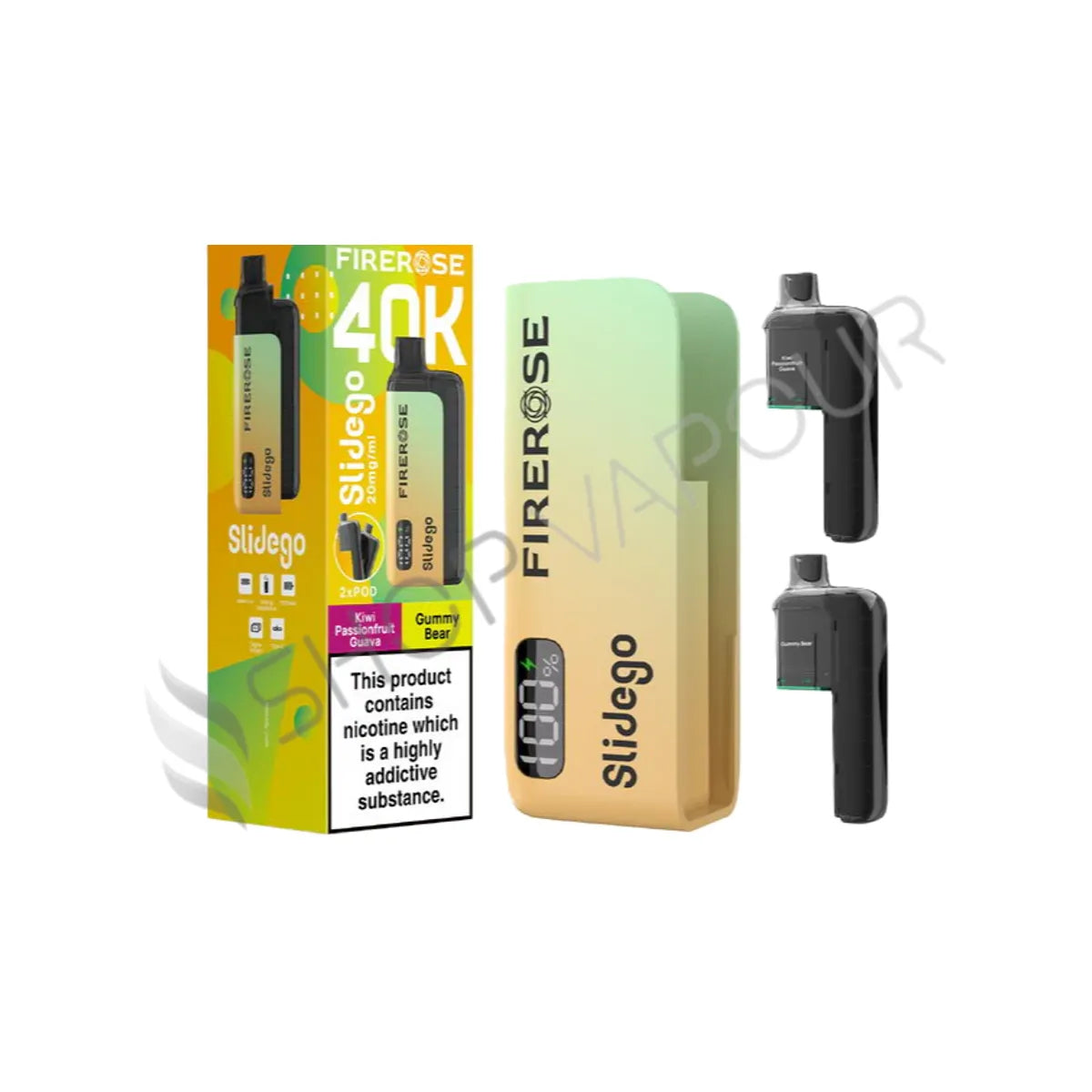 Firerose Slidego 40K Prefilled Pod Kit - Kiwi Passionfruit Guava