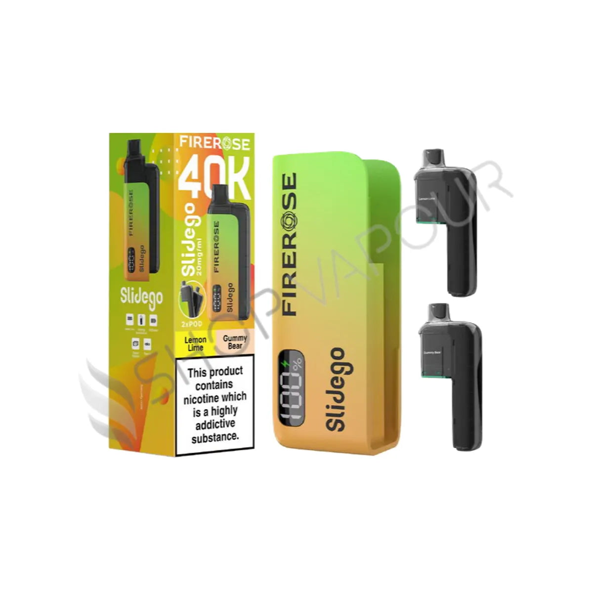 Firerose Slidego 40K Prefilled Pod Kit - Lemon Lime & Gummy Bear