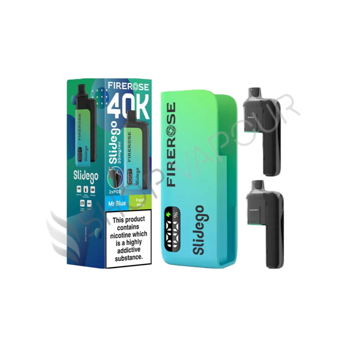 Firerose Slidego 40K Prefilled Pod Kit - Mr Blue & Fresh Mint
