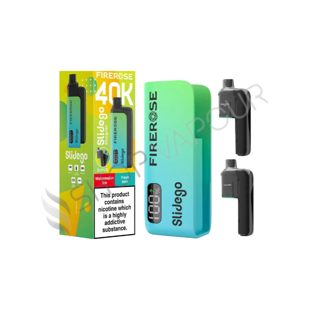 Firerose Slidego 40K Prefilled Pod Kit - Watermelon Ice & Fresh Mint