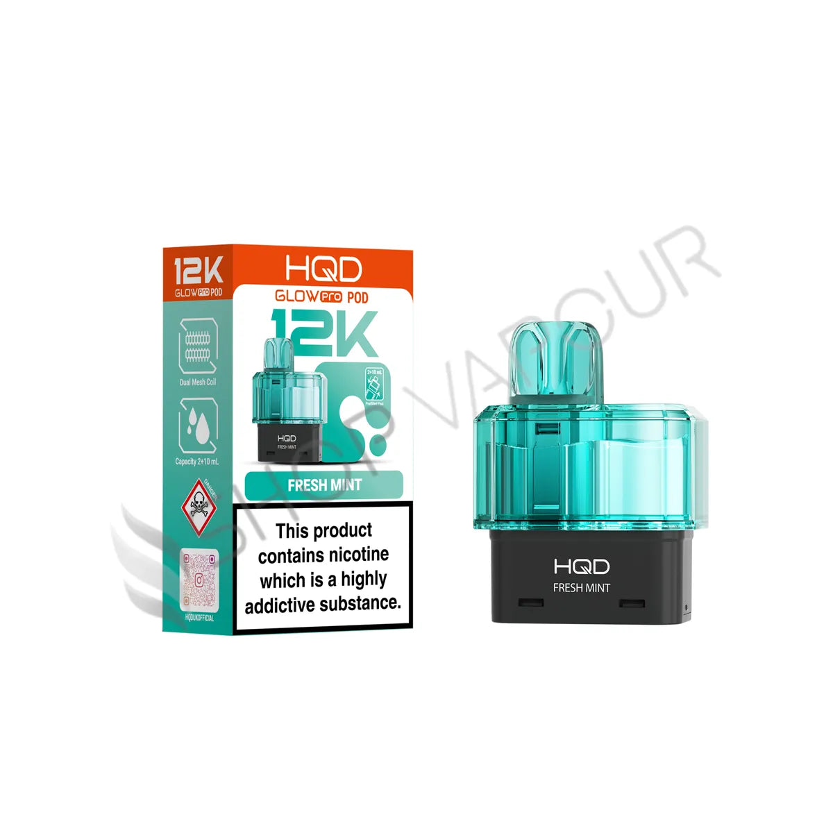 Fresh Mint Glow Pro 12K Prefilled Pod & Refill by HQD