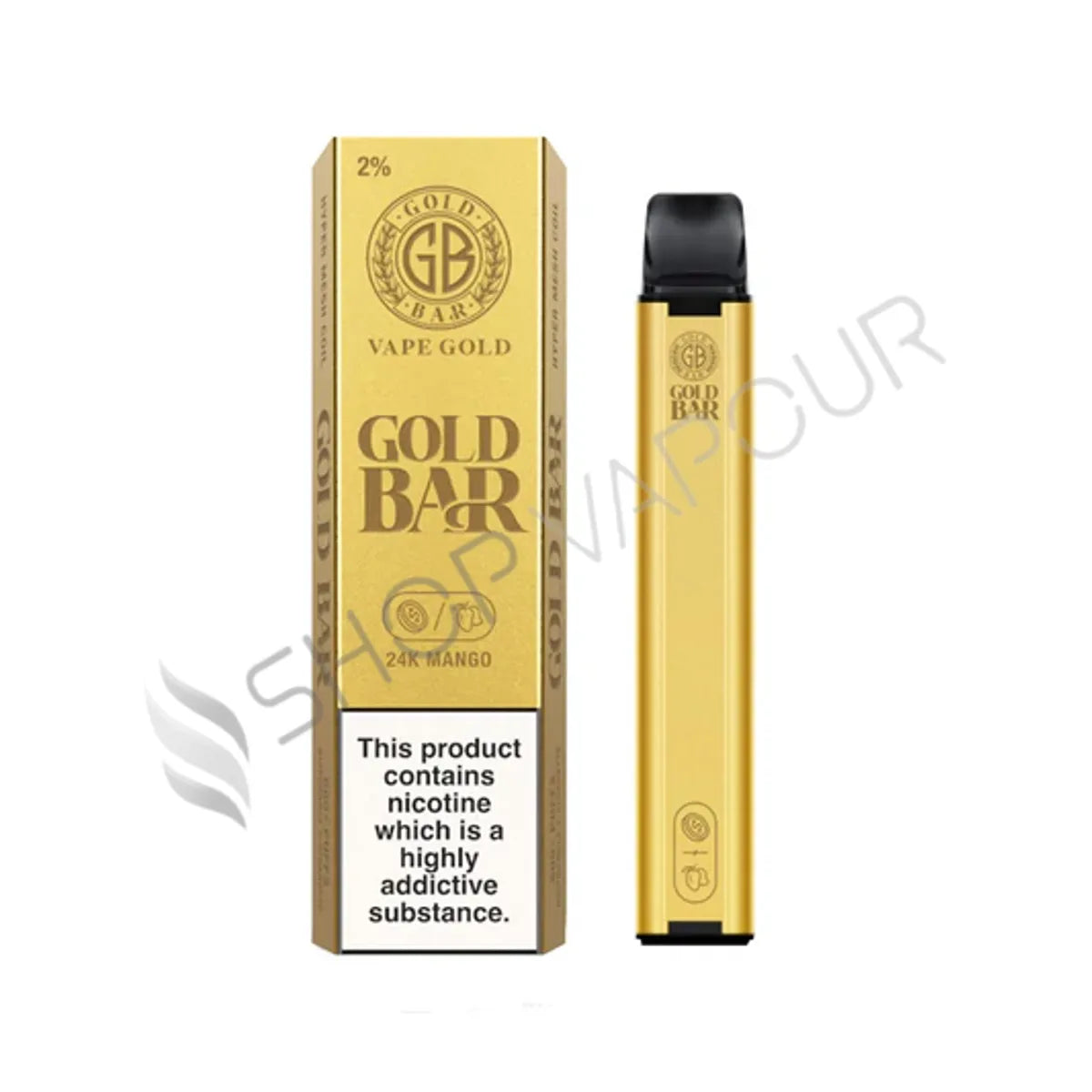 Gold Bar 600 Disposable Vape Kit - Pack of 10 - 24K Mango