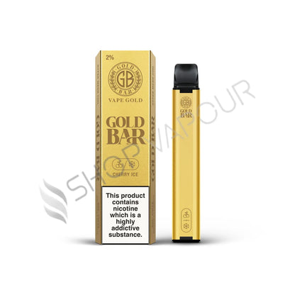 Gold Bar 600 Disposable Vape Kit - Pack of 10 - Cherry Ice