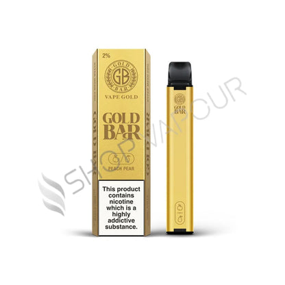 Gold Bar 600 Disposable Vape Kit - Pack of 10 - Peach Pear