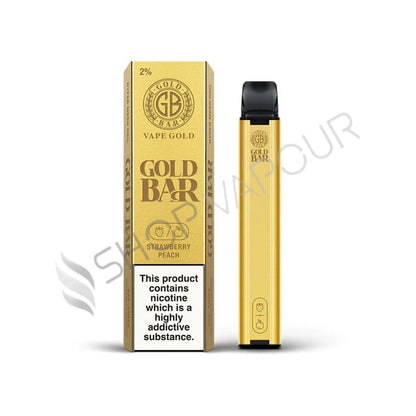 Gold Bar 600 Disposable Vape Kit - Pack of 10 - Strawberry Peach