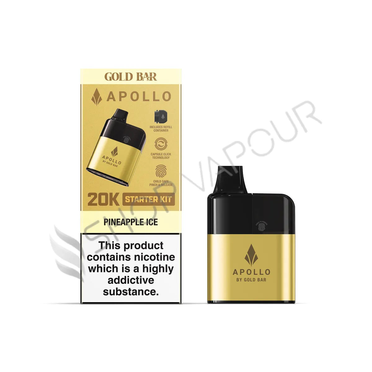 Gold Bar Apollo 20K Prefilled Pod Kit - Pineapple Ice