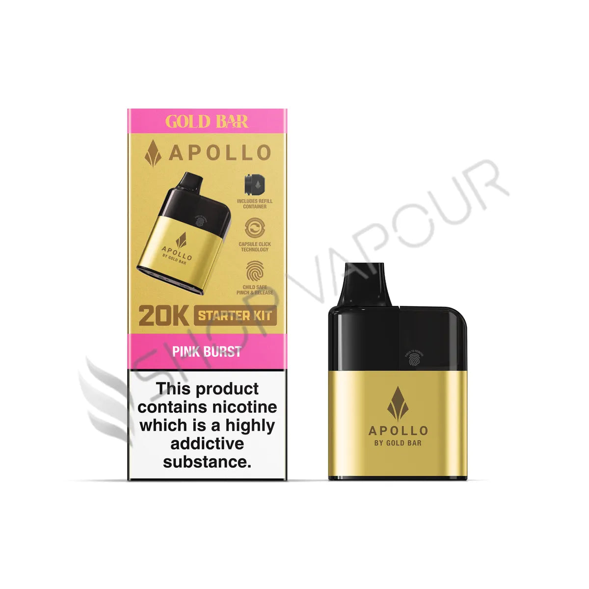 Gold Bar Apollo 20K Prefilled Pod Kit - Pink Burst