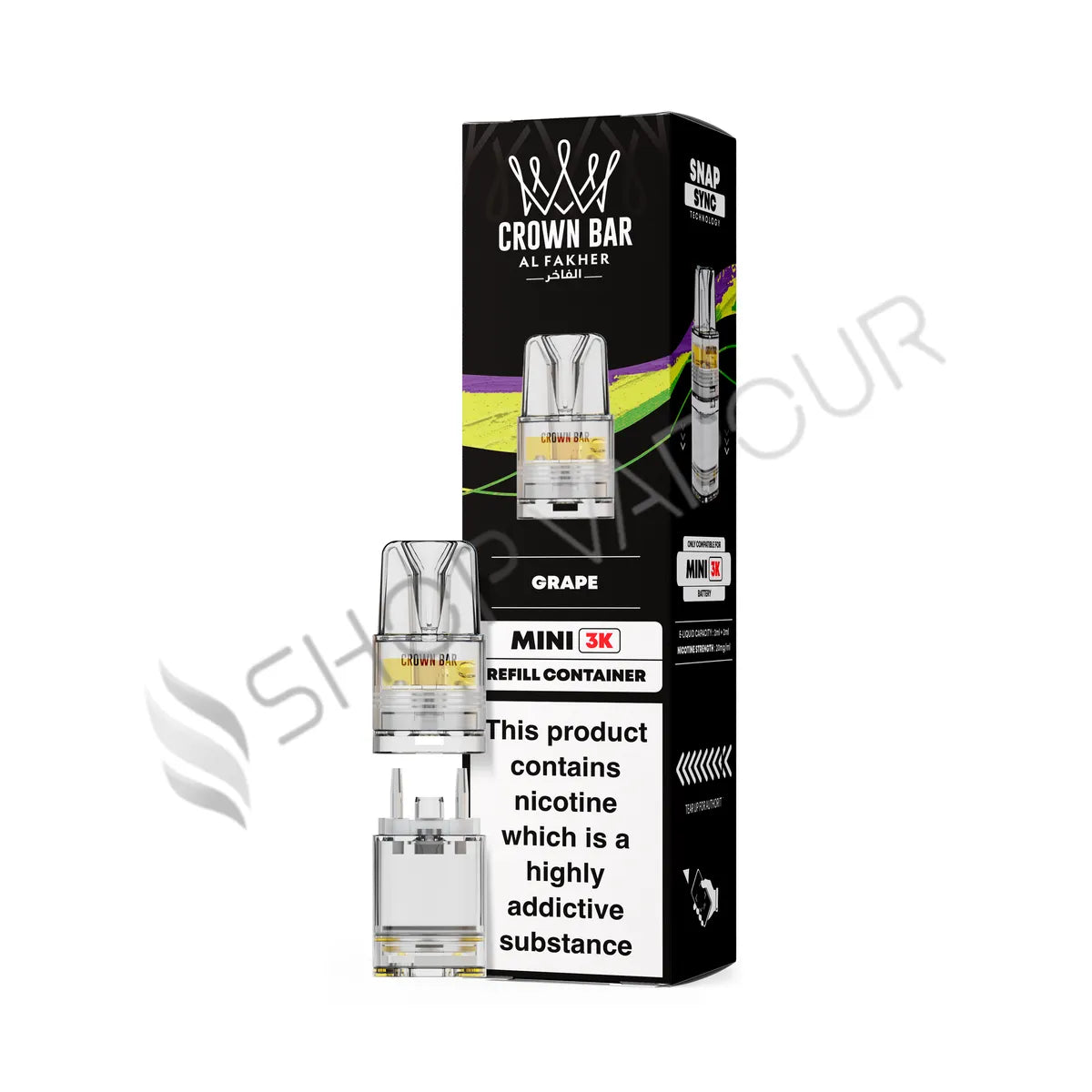 Grape Crown Bar Mini 3K Prefilled Pod & Refill by Al Fakher