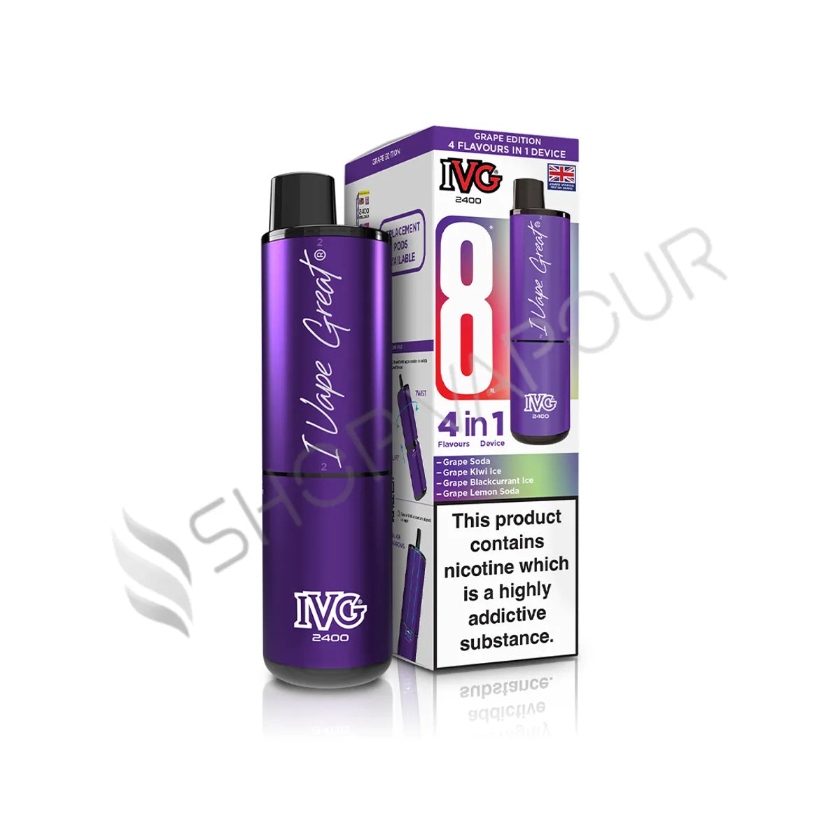 IVG 2400 4 in 1 Prefilled Pod Kit - Grape Edition