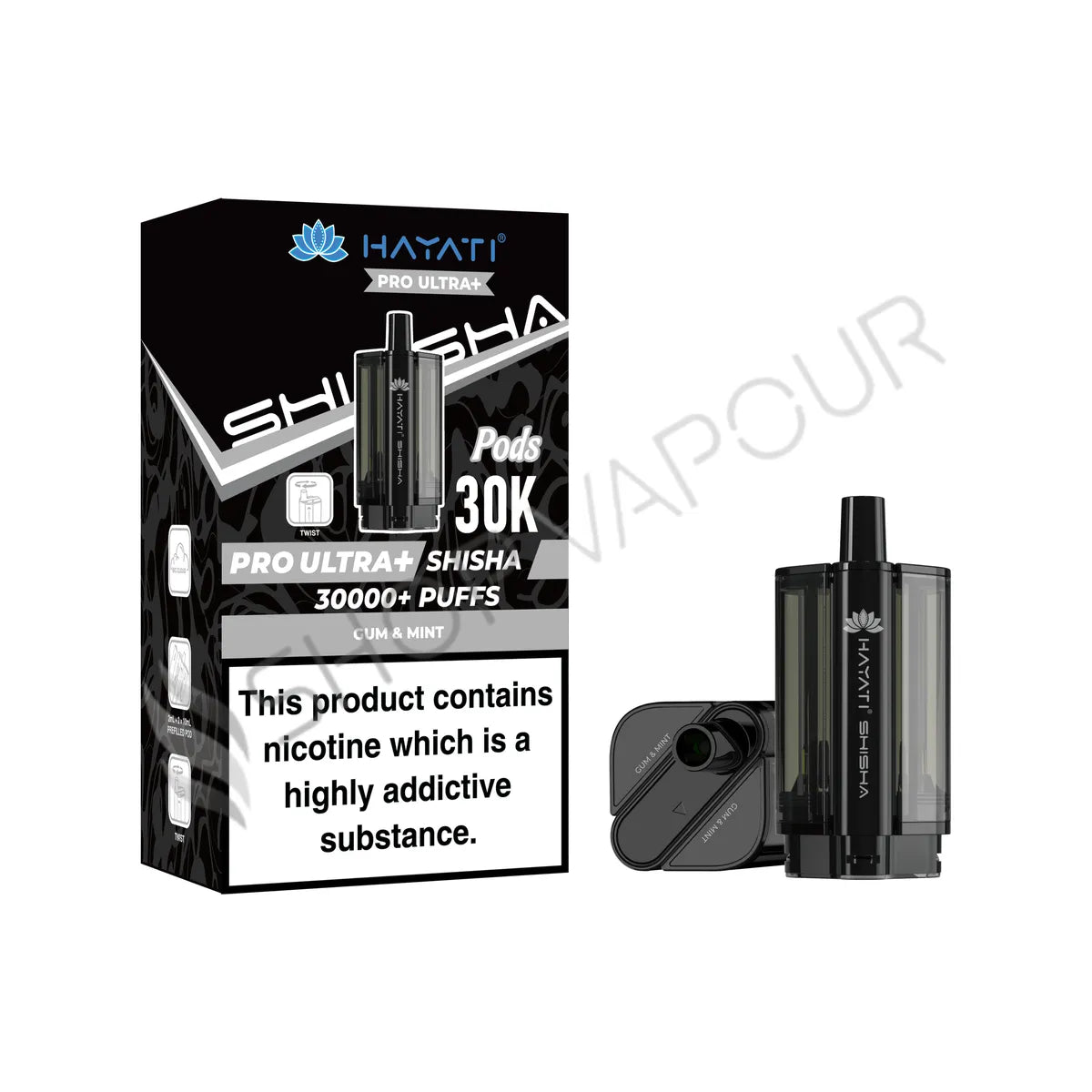 Gum & Mint Pro Ultra Plus Shisha 30K Prefilled Pod & Refill by Hayati