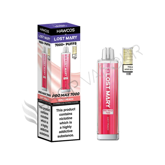 Juicy Peach Pro Max 7000 Prefilled Pod & Refill by Hawcos X Lost Mary