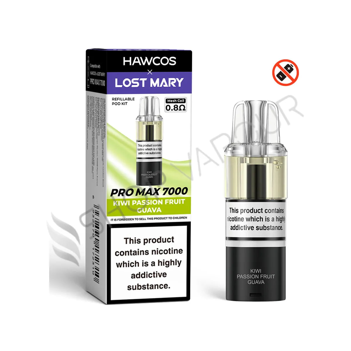 Kiwi Passion Fruit Guava Pro Max 7000 Prefilled Pod & Refill by Hawcos X Lost Mary