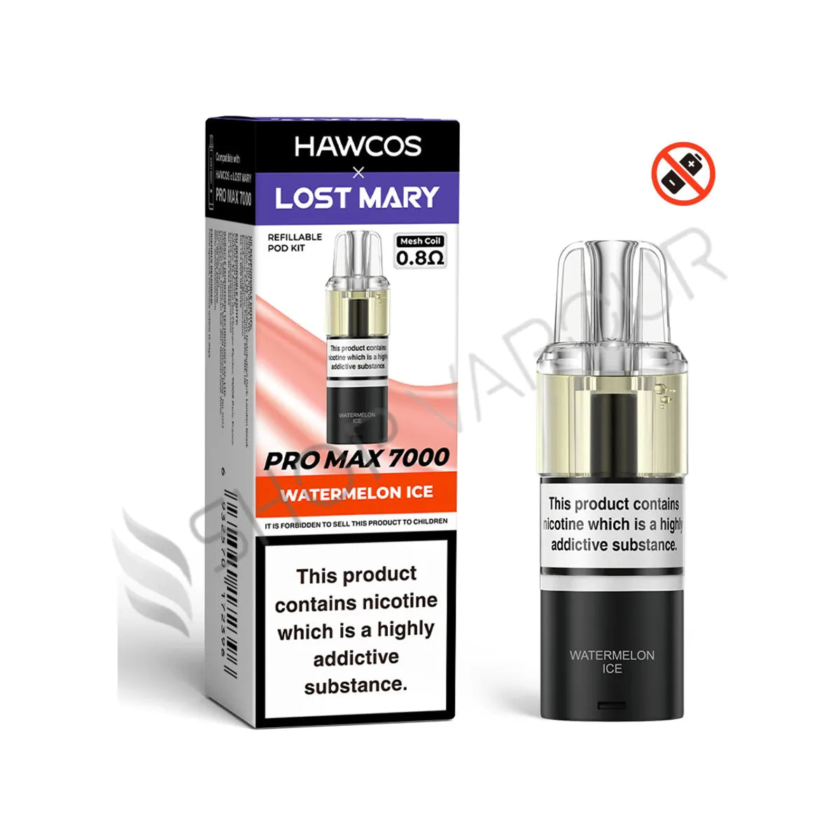 Watermelon Ice Pro Max 7000 Prefilled Pod & Refill by Hawcos X Lost Mary