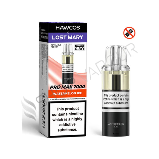 Watermelon Ice Pro Max 7000 Prefilled Pod & Refill by Hawcos X Lost Mary