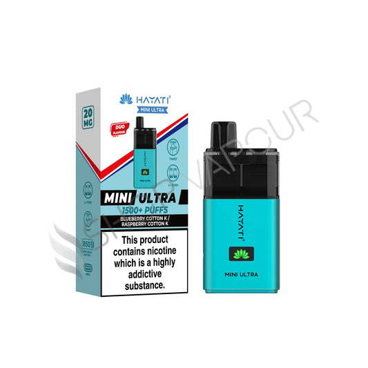 Hayati Mini Ultra 1500 Prefilled Pod Kit - Blueberry Cotton & Raspberry Cotton K