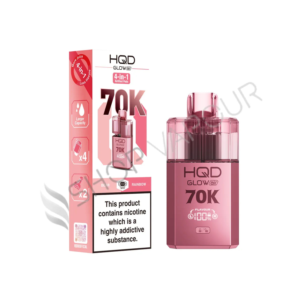 HQD Glow Air 70K Prefilled Pod Kit - Bear & Rainbow