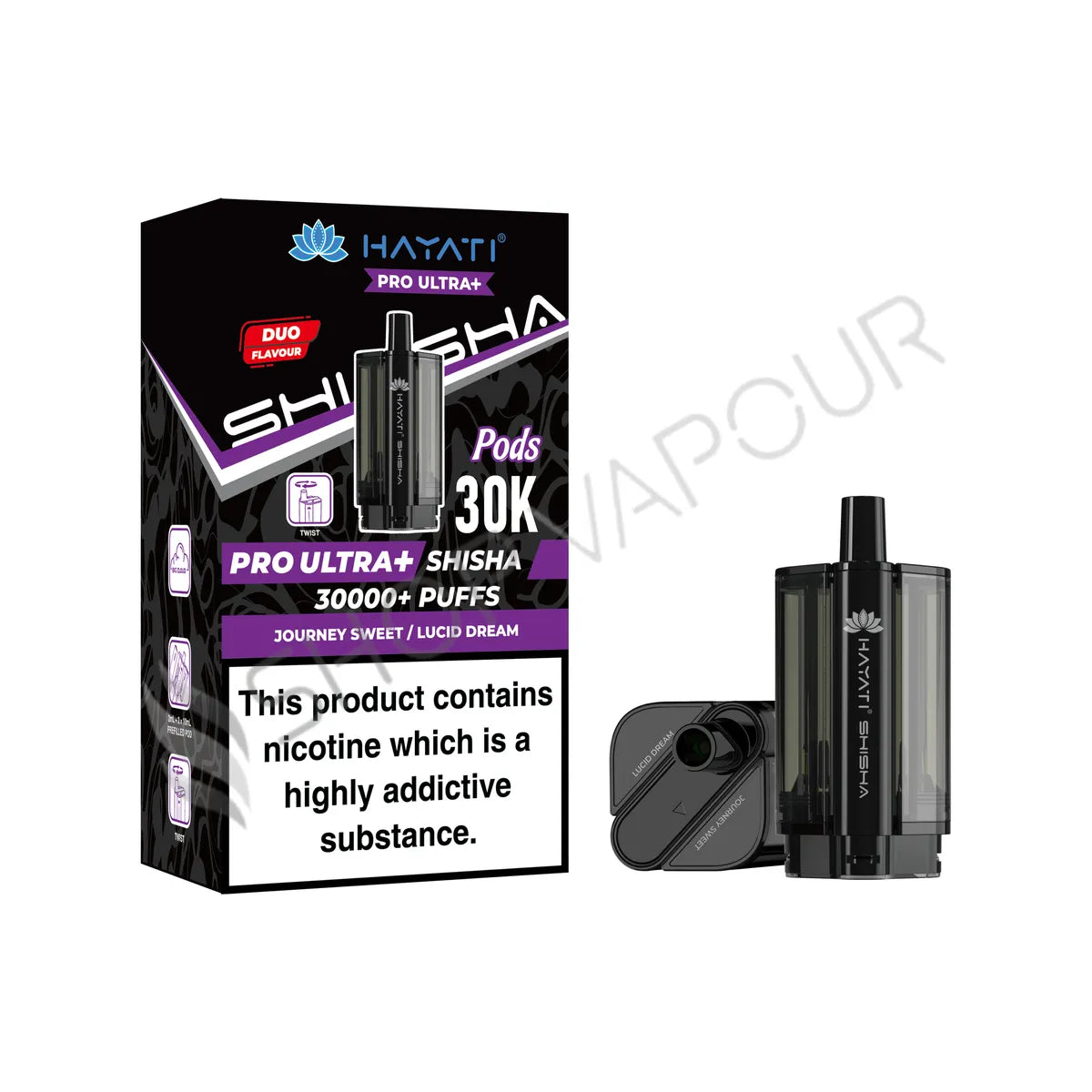 Journey Sweet / Lucid Dreams Pro Ultra Plus Shisha 30K Prefilled Pod & Refill by Hayati