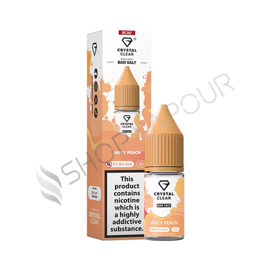 Juicy Peach Bar Salts Nic Salt by Crystal Clear