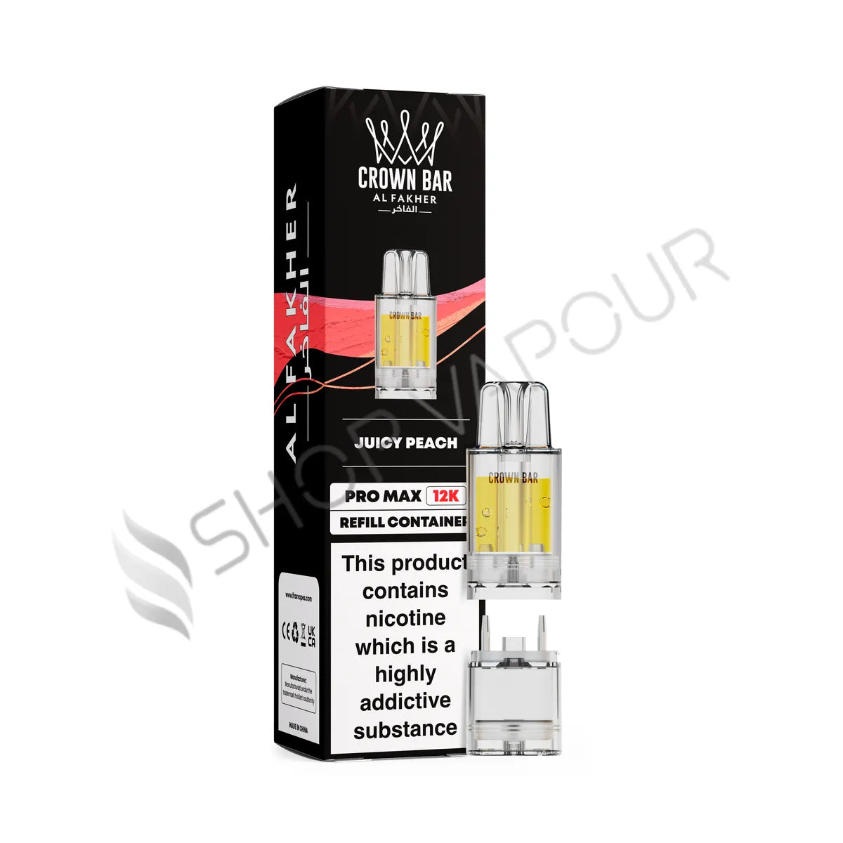 Juicy Peach Crown Bar Pro Max 12K Prefilled Pod & Refill by Al Fakher