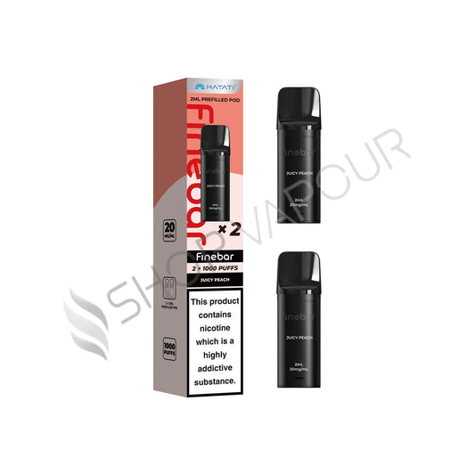 Juicy Peach Finebar Prefilled Pods by Hayati