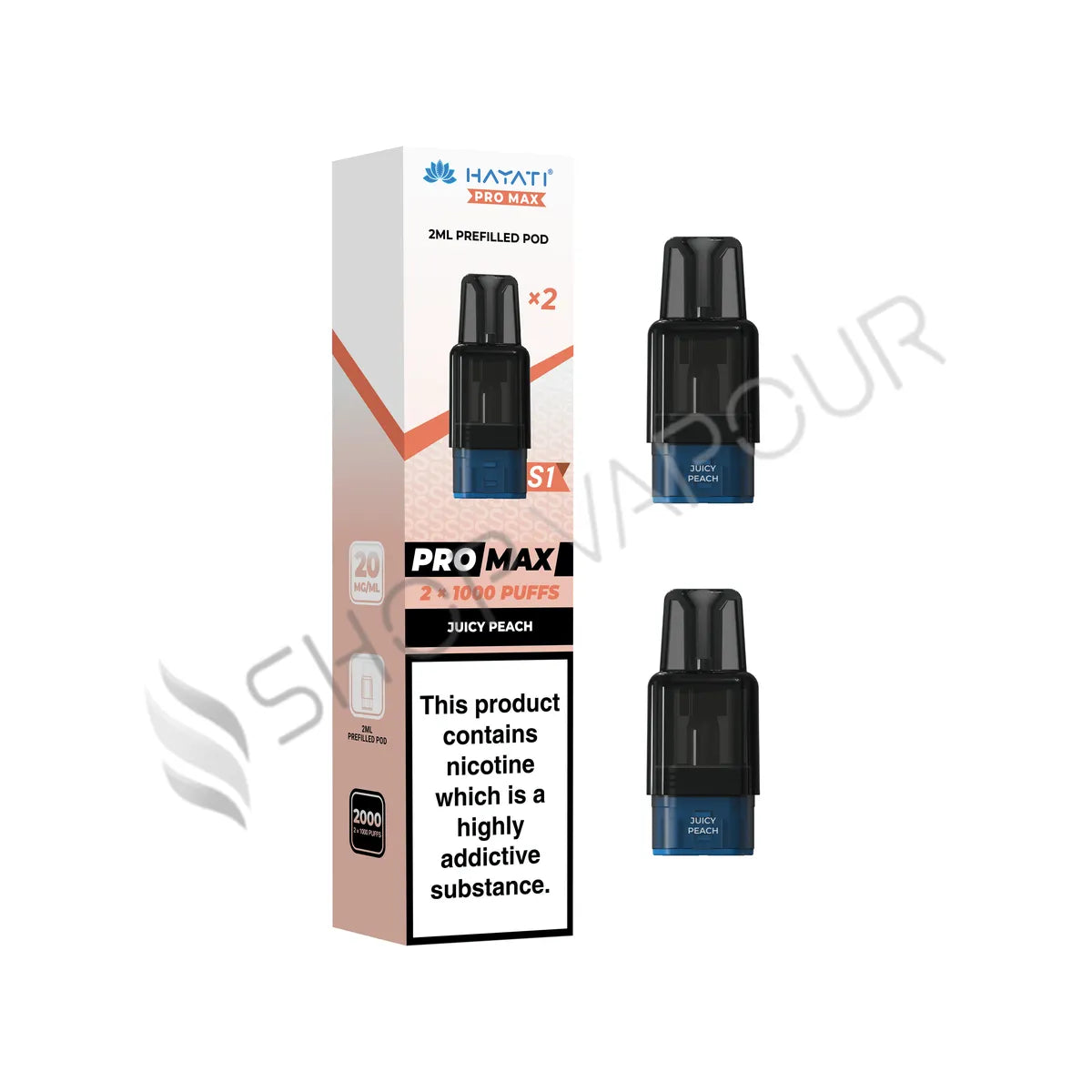 Juicy Peach Pro Max S1 Prefilled Pods by Hayati