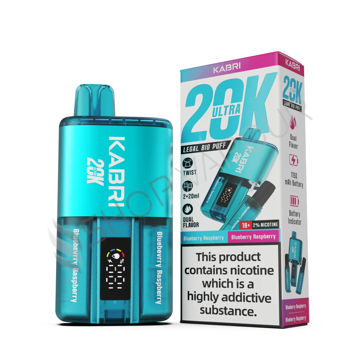 Kabri Ultra 20K Puffs Disposable Vape - Blueberry Raspberry and Blueberry Raspberry