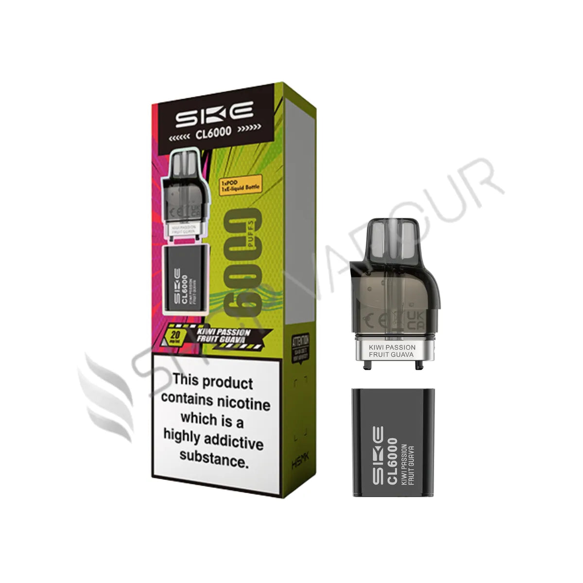 Kiwi Passion Fruit Guava CL6000 Prefilled Pod & Refill by SKE Crystal